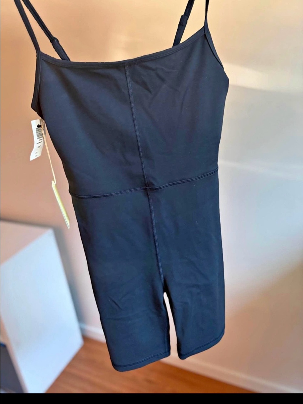 Wilfred Black Sleeveless Fitted Romper with Adjustable Straps